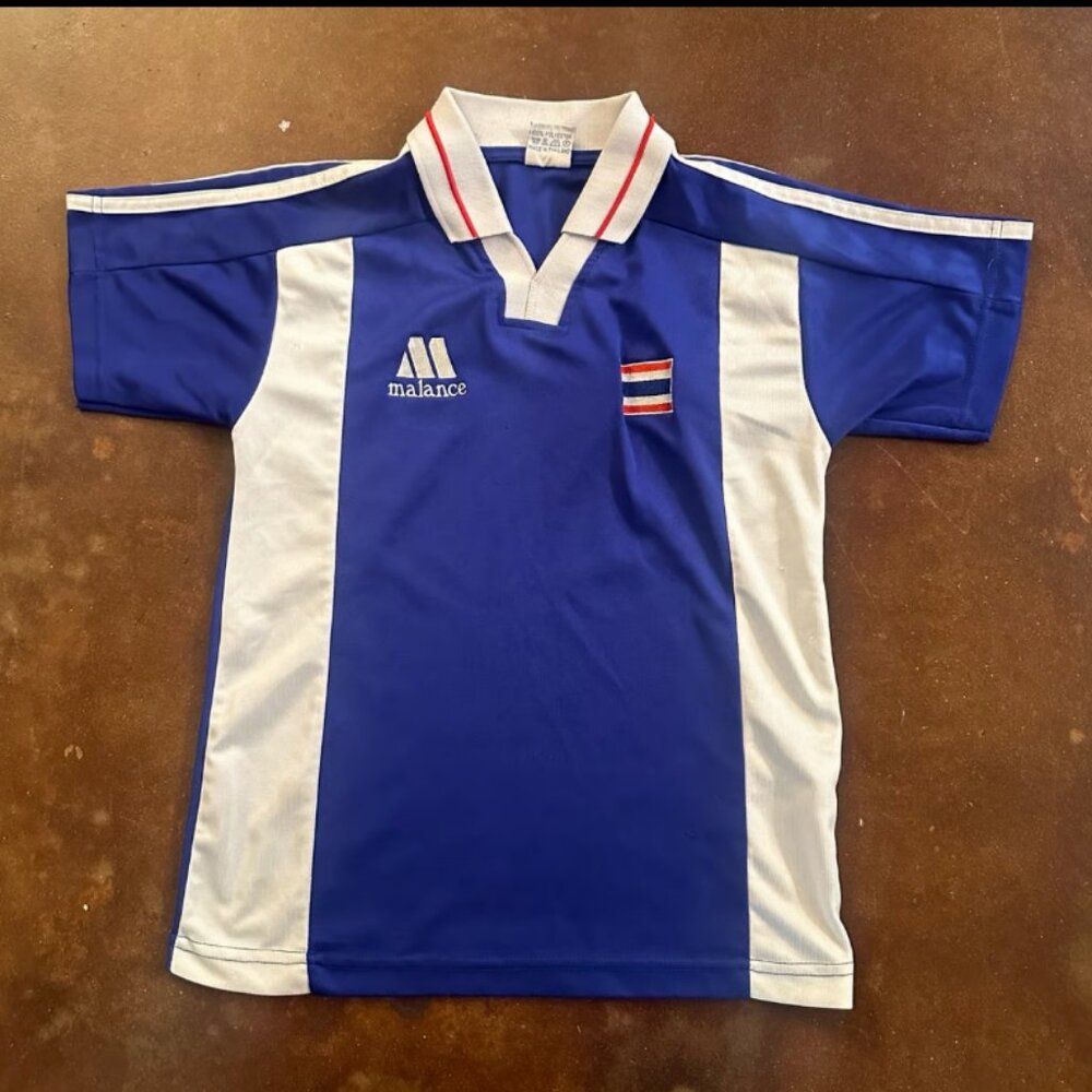 Vintage Malance 90s Thailand Collared Home Soccer Futbol Jersey